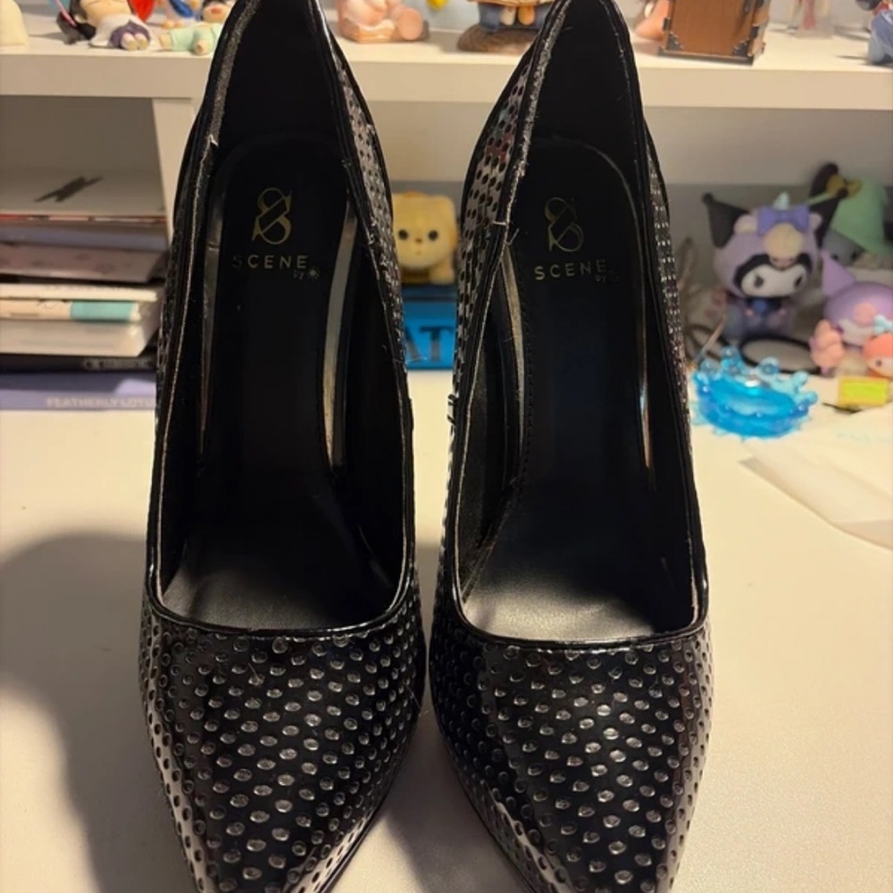 Scene Weaver Black Studded Women's Heels